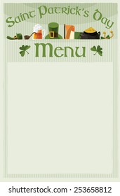 Happy St Patricks Day. Restaurant Menu Card Design