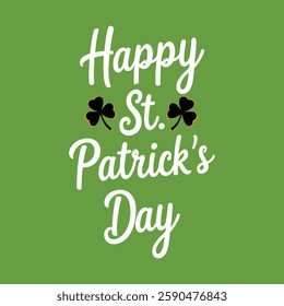 Happy St. Patrick's Day with Shamrock Details and Flair