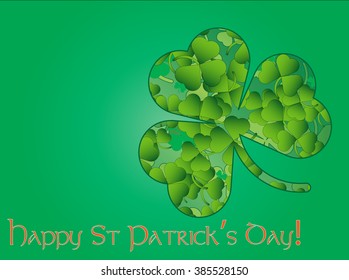 Happy St Patrick's Day shamrock green background