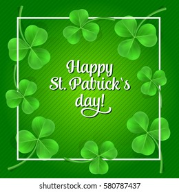 Happy St Patricks Day with shamrock frame