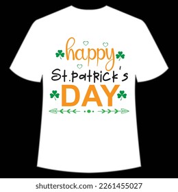happy St. Patrick's Day Shirt Print Template, Lucky Charms, Irish, everyone has a little luck Typography Design
