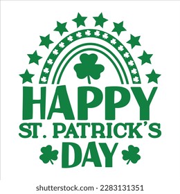 Happy St Patrick's Day, St Patrick's day shirt print template, shamrock typography design for Ireland,  Ireland  culture irish traditional t-shirt design