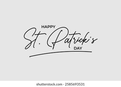 Happy St Patrick's Day Sign Letter Typography Isolated On White Background.