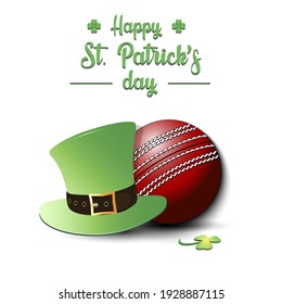 Happy St. Patricks day. Soccer ball and leprechaun hat on an isolated background. Pattern for greeting card, logo, banner, poster, party invitation. Vector illustration
