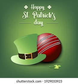 Happy St. Patricks day. Soccer ball and leprechaun hat on an isolated background. Pattern for greeting card, logo, banner, poster, party invitation. Vector illustration