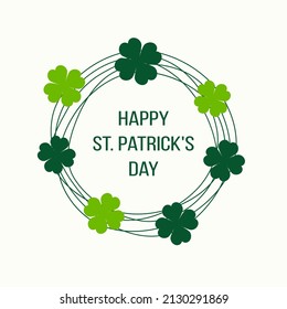 happy st. patrick's day social media post or greetings card template, background vector illustration