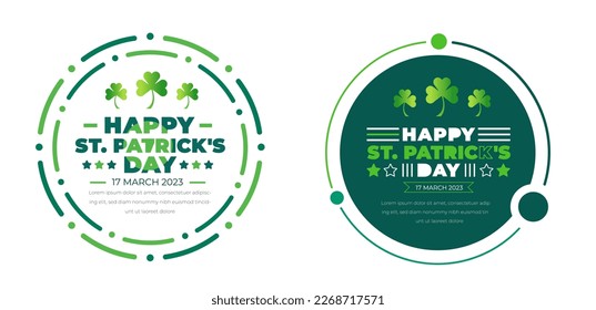 Happy St. Patrick's Day social media post square banner bundle template with shamrock clover leaf. saint patrick's day festival banner. 17 march Saint Patrick's Day event celebration banner set.