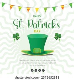 Happy ST Patrick's Day Social Media Poster Design