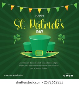 Happy St Patrick's Day Social Media Poster Design 