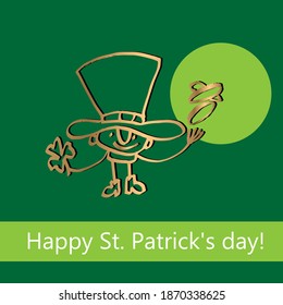 Happy St. Patrick's day! Sticker, greeting card, banner, poster. Color vector illustration