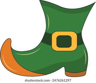 Happy St. Patrick's Day Sticker. with Trendy Cartoon Design. Isolated Vector Illustration.