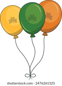 Happy St. Patrick's Day Sticker. with Trendy Cartoon Design. Isolated Vector Illustration.