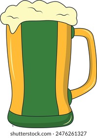 Happy St. Patrick's Day Sticker. with Trendy Cartoon Design. Isolated Vector Illustration.