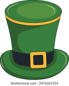 Happy St. Patrick's Day Sticker. with Trendy Cartoon Design. Isolated Vector Illustration.