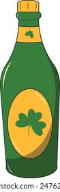 Happy St. Patrick's Day Sticker. with Trendy Cartoon Design. Isolated Vector Illustration.
