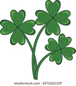 Happy St. Patrick's Day Sticker. with Trendy Cartoon Design. Isolated Vector Illustration.