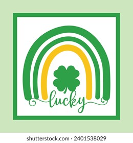 Happy St. Patrick's Day Tiered Tray laser cut Illustration, Lucky