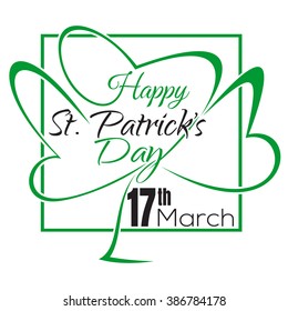 Happy St. Patrick's Day. Typographic design. Vector vintage card with lettering. Happy St. Patrick's Day lettering card. Happy Patrick Day vintage lettering background art. Vector illustration