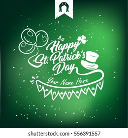 Happy St. Patrick's Day.  Typographical design. Greeting card.