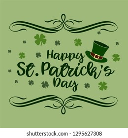 Happy St. Patrick's Day Typography With Background
