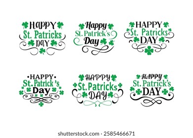 Happy St. Patrick's day, typography t shirt design bundle