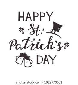 Happy St. Patrick's Day. Vector Hand Lettering.