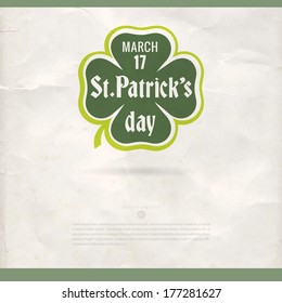 Happy St. Patrick's Day Vector Poster