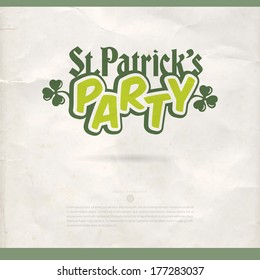 Happy St. Patrick's Day Vector Poster