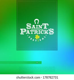 Happy St. Patrick's Day vector template of greeting card