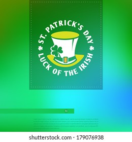 Happy St. Patrick's Day vector template of greeting card