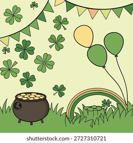 Happy St. Patrick's Day Vector Illustration on March 17. St. Patrick's day background.