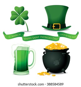 Happy St Patrick's day. Vector symbols