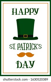 HAPPY ST PATRICKS DAY vertical banner. Vector illustration.