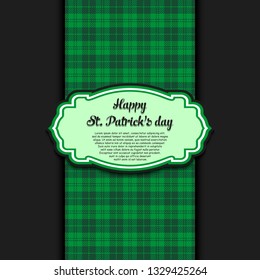 Happy St. Patricks day. Vintage template design. Pattern for banner, poster, greeting card, party invitation. Vector illustration