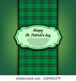 Happy St. Patricks day. Vintage template design. Pattern for banner, poster, greeting card, party invitation. Vector illustration