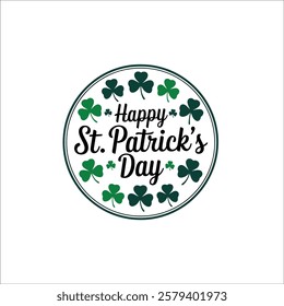 Happy St. Patrick's Day Wreath with Shamrocks  Leprechaun Hat
Festive St. Patrick’s Day Calligraphy in Irish Flag Colors
Classy St. Patrick’s Day Typography Logo with Decorative Clovers
