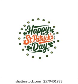 Happy St. Patrick's Day Wreath with Shamrocks  Leprechaun Hat
Festive St. Patrick’s Day Calligraphy in Irish Flag Colors
Classy St. Patrick’s Day Typography Logo with Decorative Clovers
