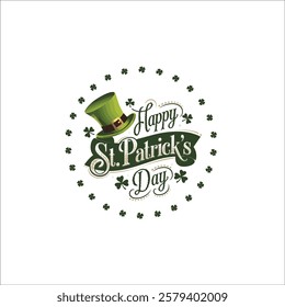 Happy St. Patrick's Day Wreath with Shamrocks  Leprechaun Hat
Festive St. Patrick’s Day Calligraphy in Irish Flag Colors
Classy St. Patrick’s Day Typography Logo with Decorative Clovers
