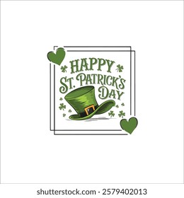 Happy St. Patrick's Day Wreath with Shamrocks  Leprechaun Hat
Festive St. Patrick’s Day Calligraphy in Irish Flag Colors
Classy St. Patrick’s Day Typography Logo with Decorative Clovers
