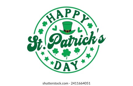 Feliz Día del Patrono, Día de San Patricio, camiseta del Día de San Patricio, Retro St. Patricks, Shamrock Svg, Feliz Día de San Patricio, citas de camisetas del Día de San Patricio, Cortes de Cricut, Silhouette, vector