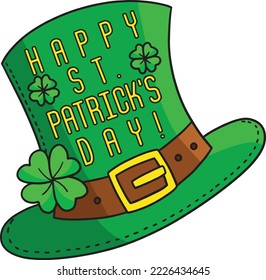 Happy St. Patricks Leprechaun Hat Cartoon Clipart 