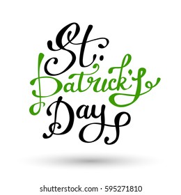 Happy St. Patrick's vector lettering typography