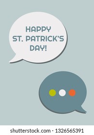 Happy St. Patricks's Day Abstract Greeting Card With Speech Bubbles