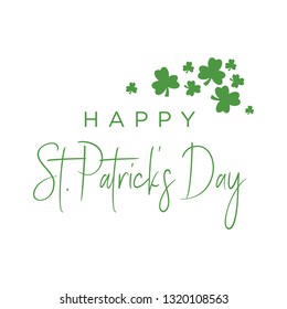 Happy St. Patric's Day, greeting with clovers illustration