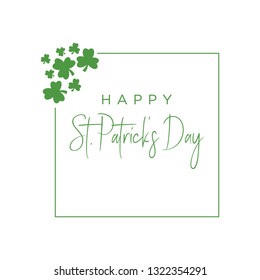 Happy St. Patric's Day, greeting with clovers illustration