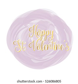 Happy St Valentines Day Card, Purple and Gold 