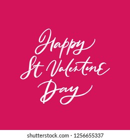 HAPPY ST VALENTINE'S DAY. VECTOR VECTOR LOVELY GREETING HAND LETTERING. LOVE LETTERING WORD