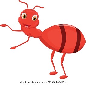 Happy And Standing Ant Vector Illustration Graphic