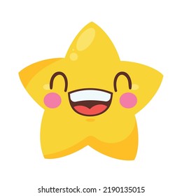 happy star emoticon comic character