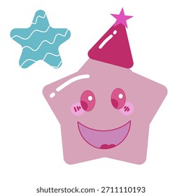 Happy Star Kawaii Faces Vector Set
